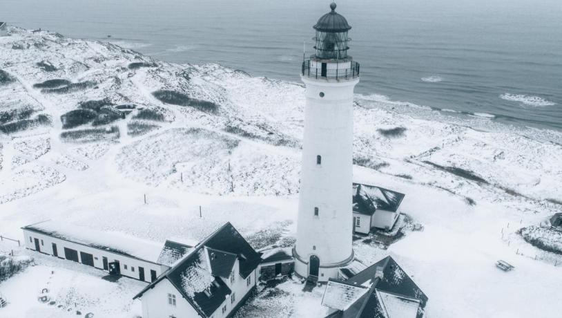 Hirtshals fyr i vintertid