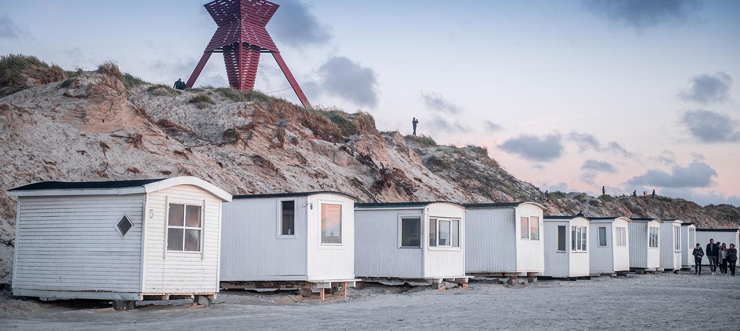 Blokhus strand sømærke og badehuse